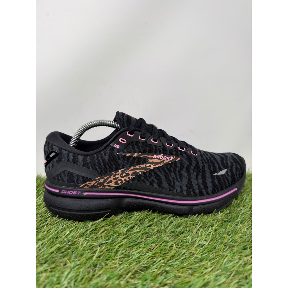 Brooks Ghost 15 Run Wild Shoes Womens 8.5 Black Running Sneakers Walking Casual
